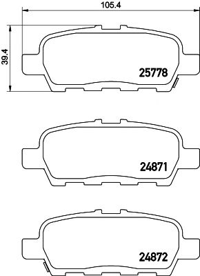 HELLA PAGID 8db355020401 -  Комплект тормозных колодок, дисковый тормоз